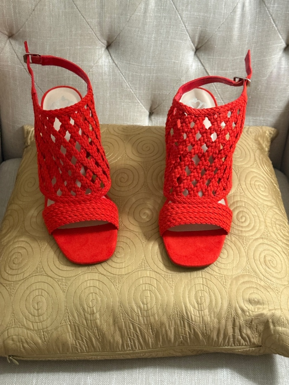 Red Fergalicious Size 11 Open toe sandals